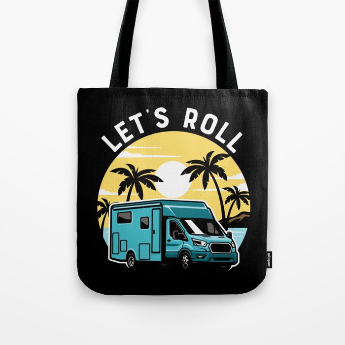 Let's Roll Sunset Camping Tote Bag