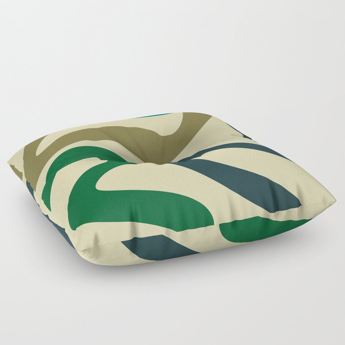 Colorful abstract waves 3 Floor Pillow