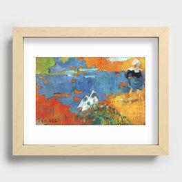 Paul Gauguin "Bretonne et oie au bord de l'eau (Breton girl and goose by the water)" Recessed Framed Print