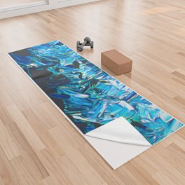 Surreal Ice Blue Abstraction Yoga Towel