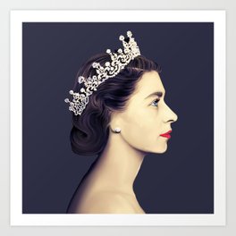 Queen Elizabeth II in Profile Art Print