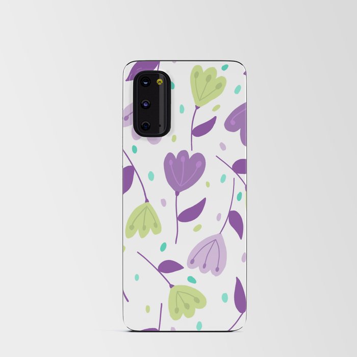 double tulips lilac purple mint  Android Card Case