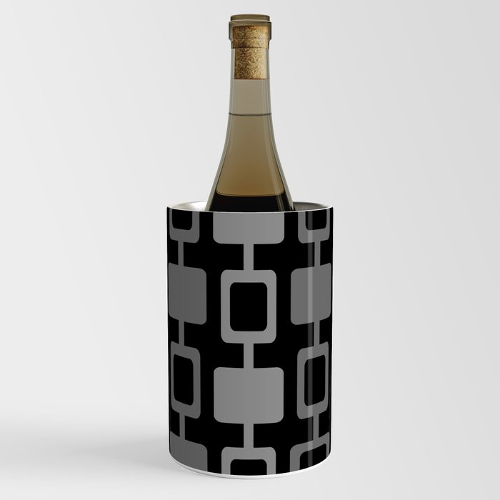 Mid Century Modern Square Columns Black Gray Wine Chiller