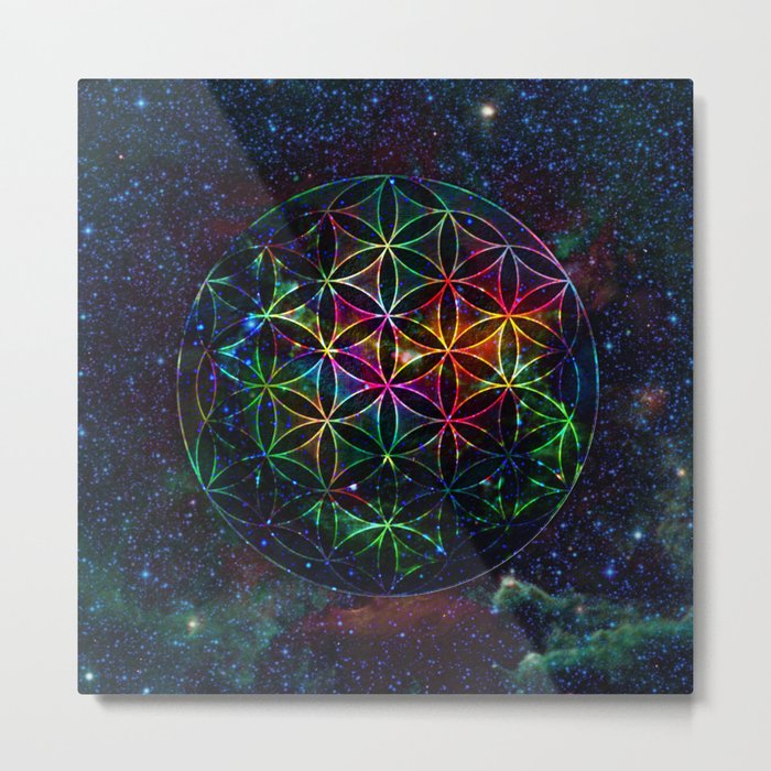 Flower of Life in the Universe - Universe in the Flower of Life Metal Print