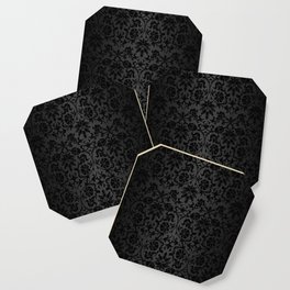 Black Damask Pattern Design Coaster
