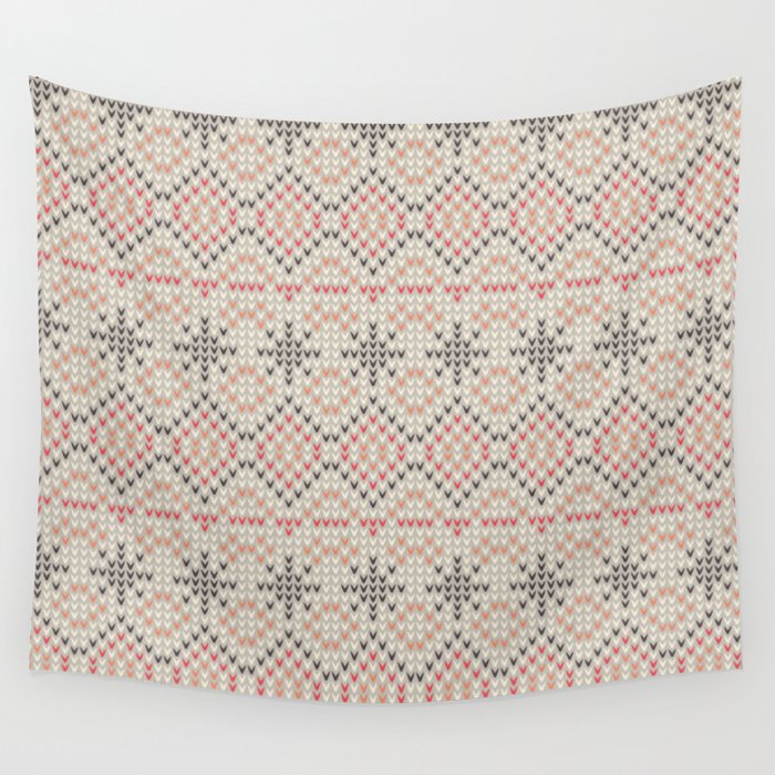Christmas Pattern Knitted Stitch Snowflake Diamond Wall Tapestry