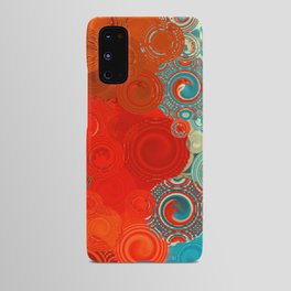 Turquoise and Red Swirls - cheerful, bright art and home decor Android Case