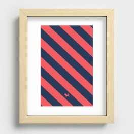 Preppy & Classy, Navy Blue / Red Striped Recessed Framed Print