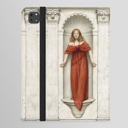 Thomas Cooper Gotch  A Jest Pretty girl in red dress iPad Folio Case