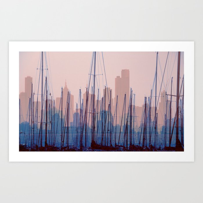 City Harbor Skyline Abstract Art Print By Jwimages Society6
