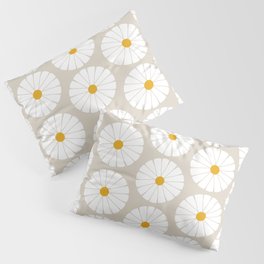 Minimal Botanical Pattern - Daisies Pillow Sham