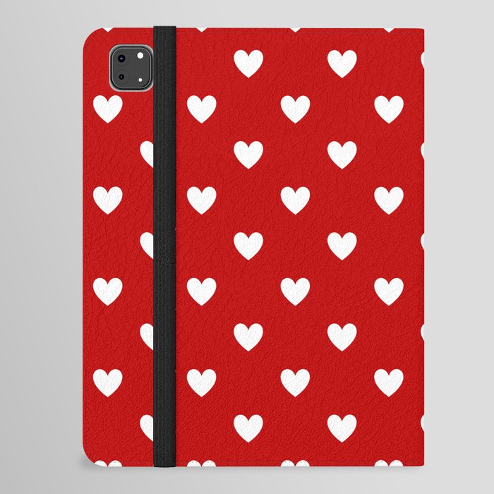 Hearts All Over - red iPad Folio Case