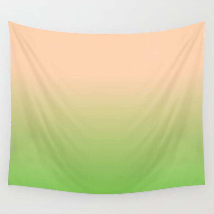 GREEN GRASS & PEACH PASTEL GRADIENT Wall Tapestry