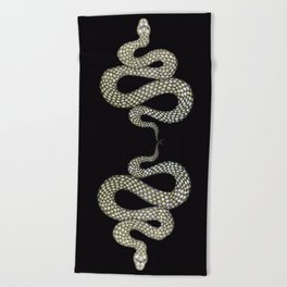 Snake's Charm in Black Beach Towel