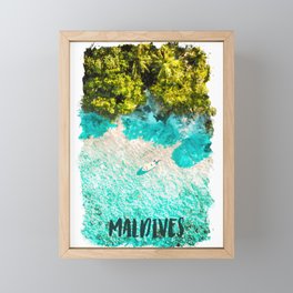 Maldives Africa city watercolor Framed Mini Art Print