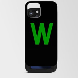 LETTER w (GREEN-BLACK) iPhone Card Case