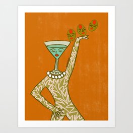 Cocktail Babe With Olives Art Print
