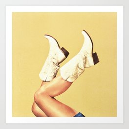 These Boots - Yellow Art Print