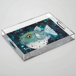 Friendly Green Fugu Redux Acrylic Tray