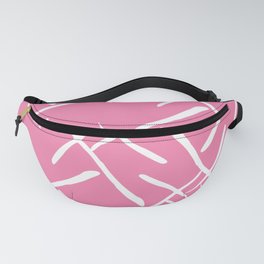White cross marks on pink background Fanny Pack