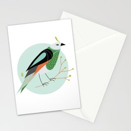 Little Birdy Portrait - Mint Stationery Card