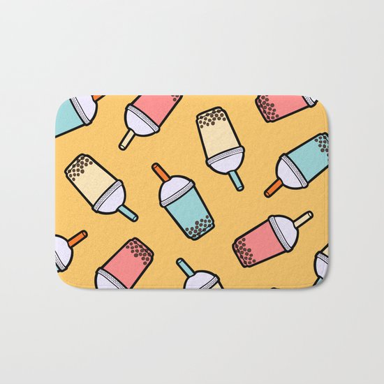 Bubble Tea Pattern Bath Mat