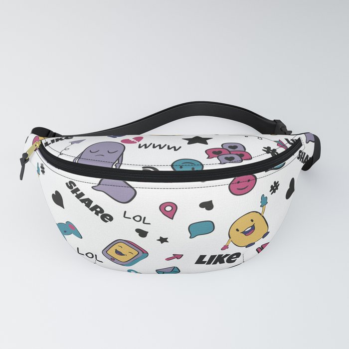Social media cute graphic pattern Fanny Pack