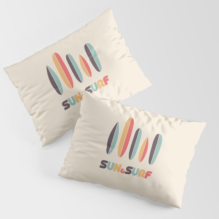 Sun & Surf Surfboards - Retro Rainbow Pillow Sham