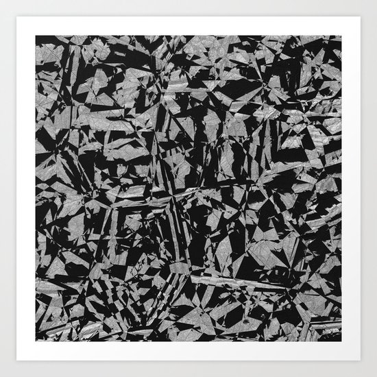 Black - Silver - Crazy Art Print