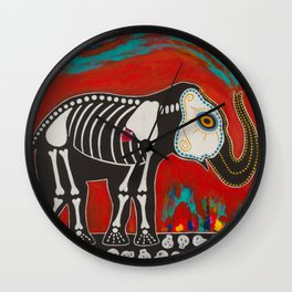 Day of the Dead Elephant Wall Clock