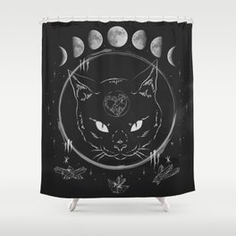 Black cat Shower Curtain