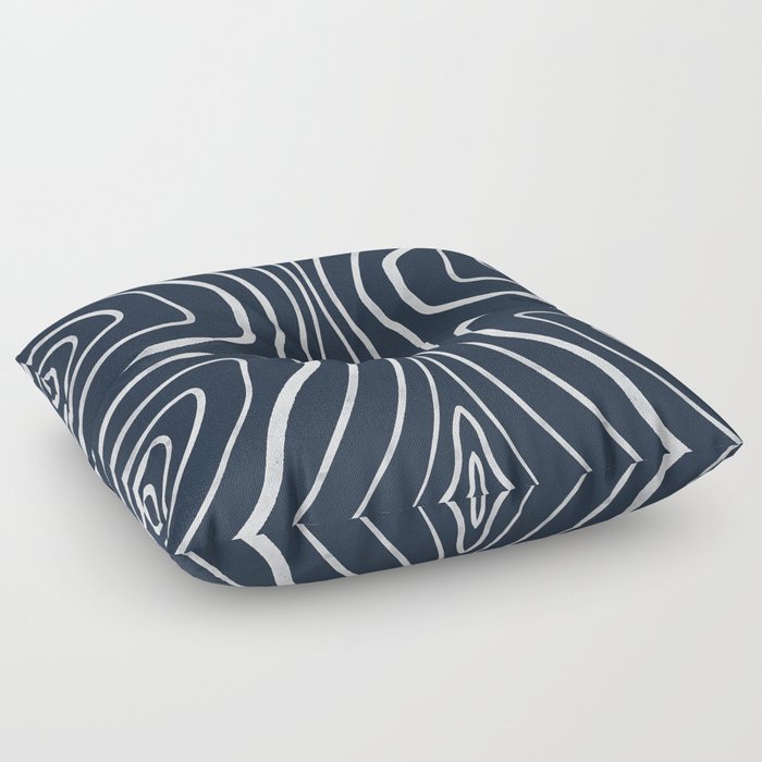 Abstract Line Pattern - Navy Floor Pillow