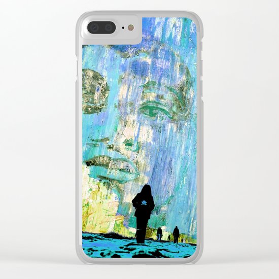 Castaneda and the kids - blue Clear iPhone Case