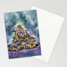 Christmas Tree Watercolour by Monika Stationery Card