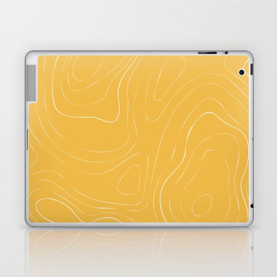 I'd Rather Be Hiking - Yellow Topo Map Laptop & iPad Skin