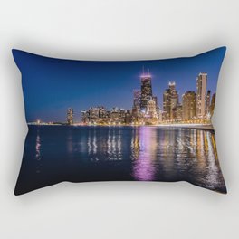 Blue Chicago night Rectangular Pillow