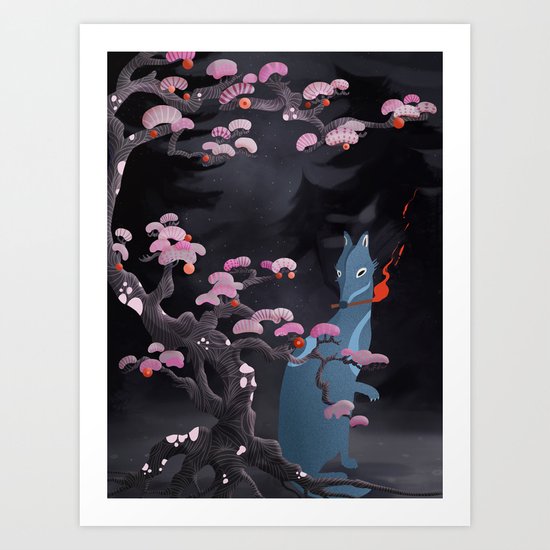 Hokkaido Wolf Art Print