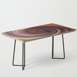 Brown, Orange, Blue Abstract Hurricane Shape Design Coffee Table