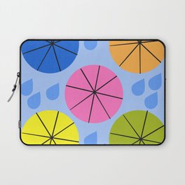 Mid-Century Modern Spring Rain Colorful And Blue Laptop Sleeve