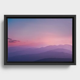 Stunning sunset mountain view Framed Canvas