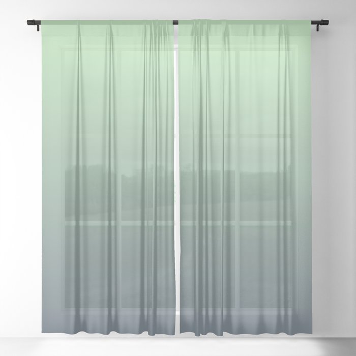 AQUA & NAVY COLOR OMBRE PATTERN Sheer Curtain