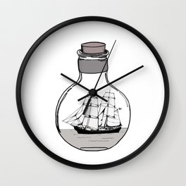 Ship in the Glass Bulb for Home Decor and Apparel Wall Clock