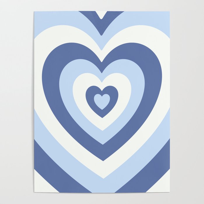 Denim Blue Heart Prints, Set 4 Watercolor Hearts, Blue Heart Gallery Wall,  Blue Nursery Decor, Denim Blue Wall Decor, Denim Blue Prints 