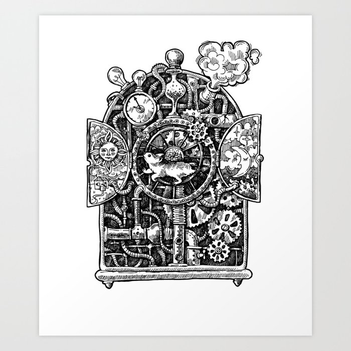 steampunk clock tattoo designs