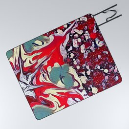 Modern abstract digital multicolor surface artwork 914 Picnic Blanket