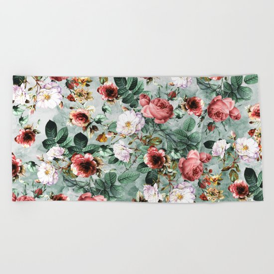 Rpe Seamless Floral Pattern I Beach Towel