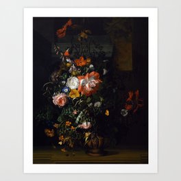 Roses, Convolvulus, Poppies, and Other Flowers by Rachel Ruysch Art Print