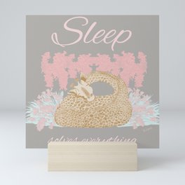 Sleep solves everything Mini Art Print