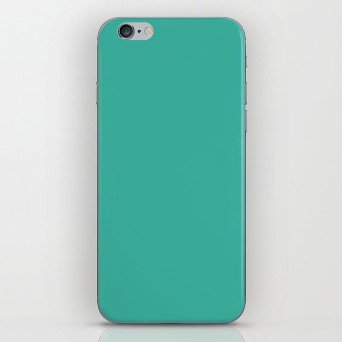 Keppel Solid Color Popular Hues Patternless Shades of Teal Collection Hex #3ab09e iPhone Skin