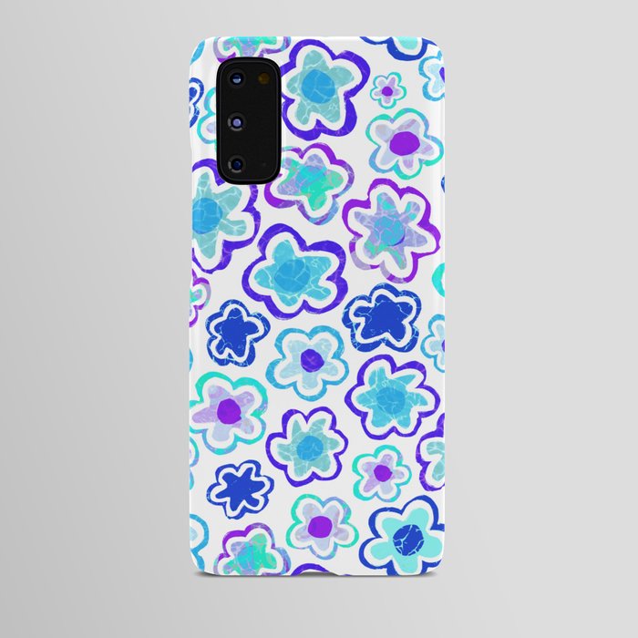 Blue and Purple Flower Pattern  Android Case